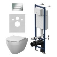 Инсталляция ErgoFit с подвесным унитазом Aquaspin и клавишей AM.PM Spirit V2.0 IS110351.701900 Хром Глянцевое 