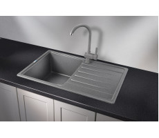 Кухонная мойка GRANULA 7602, ГРАФИТ, СтандАРТ кварц 