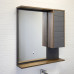 Зеркало-шкаф Comforty Кемер-75 антрацит/дуб тёмно-коричневый LED-подсветка 