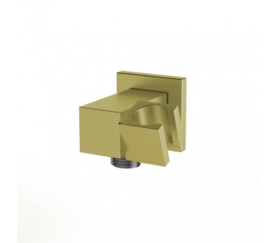 Вывод для воды PAINI квадратный, с держателем для лейки, брашированный золото PVD 50PJ480QQ 