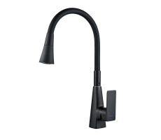 Смеситель для кухни с гибким изливом Shevanik S543H-3, черный