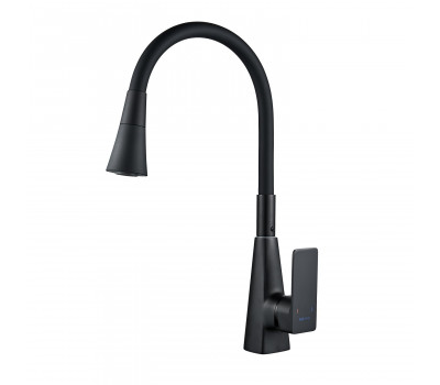 Смеситель для кухни с гибким изливом Shevanik S543H-3, черный