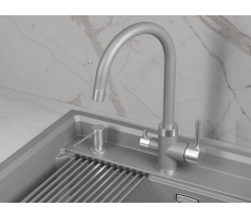 Смеситель для кухни GRANULA 5169, АЛЮМИНИУМ 