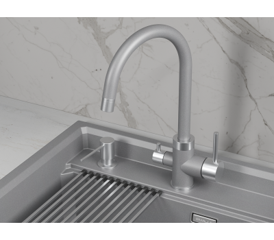 Смеситель для кухни GRANULA 5169, АЛЮМИНИУМ 