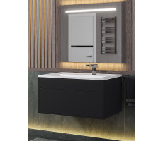 Тумба с раковиной для ванной подвесная Uperwood Lotus Premium 80х50х44 см, черная 39340207461 