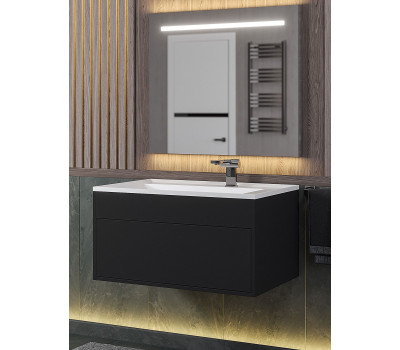 Тумба с раковиной для ванной подвесная Uperwood Lotus Premium 80х50х44 см, черная 39340207461 Тумба с раковиной для ванной подвесная Uperwood Lotus Premium 80х50х44 см, черная 39340207461