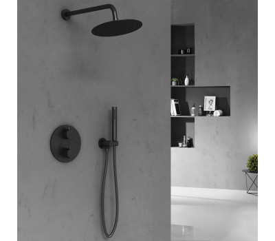 Душевой комплект Vincea VSFW-101TMB термостатический встраиваемый, двухрежимный, черный 