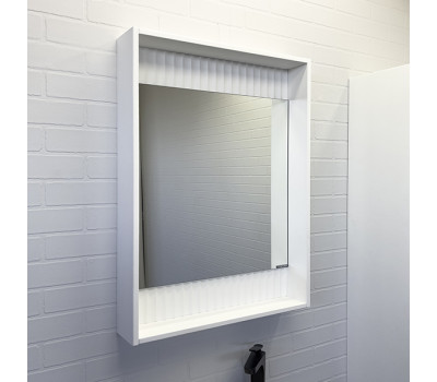 Зеркало-короб Comforty Марсель-60 белое матовое с подсветкой 00-00001278 