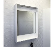 Зеркало-короб Comforty Марсель-60 белое матовое с подсветкой 