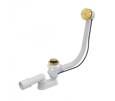 Слив-перелив Alcadrain A55GOLD-100-RU-01 для ванны, автомат, золото