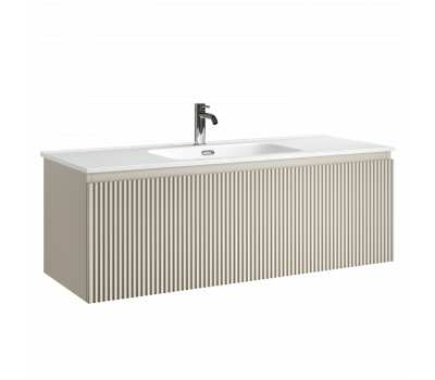 Тумба подвесная SANCOS Snob R 1.0 1195х445х406, c одним ящиком оснащенным доводчиками, Beige Soft , арт.SNR1.0120CE 