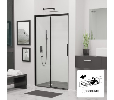 Душевая дверь 150 см RGW LE-12B Leipzig 34121215-14 Черный 