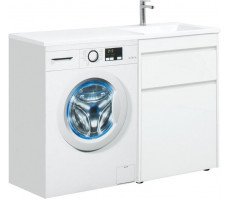 Тумба с раковиной Aquanet Токио 120R (Персона 120R) напольная 1 ящик, б/к цвет белый глянец (301342) Тумба с раковиной Aquanet Токио 120R (Персона 120R) напольная 1 ящик, б/к цвет белый глянец (301342)