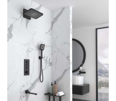 Душевой комплект Vincea VSFW-433TI4MB встраиваемый, термостатический, трехрежимный, черный 