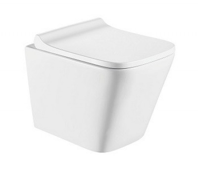 Унитаз подвесной Ceramalux TR5777 торнадо, микролифт, белый