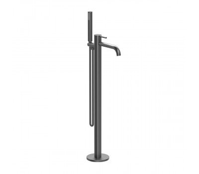 Смеситель для ванны напольный Vincea Desire VTF-1DGM с регулятором давления, однорычажный, вороненая сталь Смеситель для ванны напольный Vincea Desire VTF-1DGM с регулятором давления, однорычажный, вороненая сталь