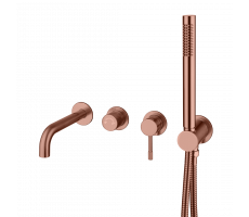 Смеситель встроенный + ручной душ + излив Uno COPPER BRUSHED Boheme 464-3-CB брашированная медь 