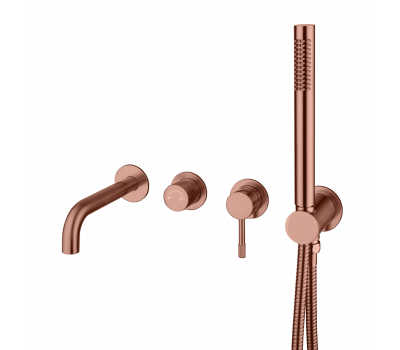 Смеситель встроенный + ручной душ + излив Uno COPPER BRUSHED Boheme 464-3-CB брашированная медь 