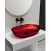 Раковина накладная прозрачная ABBER Kristall AT2805Rubin красная Раковина накладная прозрачная ABBER Kristall AT2805Rubin красная