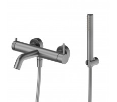 Смеситель для ванны настенный Newform X-Steel 316 69641CX.59.064 Gun metal 