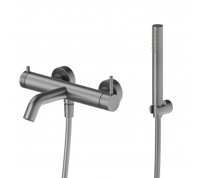 Смеситель для ванны настенный Newform X-Steel 316 69641CX.59.064 Gun metal 