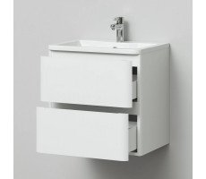 Комплект тумба Итана Roberto 60 подвесная, с раковиной Adel 60/Adelina 60, белый глянец