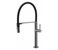 Смеситель для кухни Boheme UNO Shine Gun Metal 114-SGM антрацит глянец 