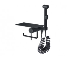 Гигиенический душ с полкой со смесителем СКАНДИ 708/1B черный Bronze de Luxe 