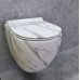 Унитаз подвесной Ceramalux 2213-K белый мрамор 