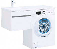 Тумба с раковиной Aquanet Токио 110 L белый (подвесная, 1 ящик) 