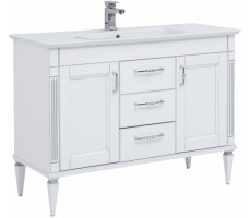 Тумба с раковиной Aquanet Селена 120 белый/серебро 