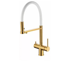 Смеситель для кухни с гибким изливом Grocenberg GB4095GL, брашированное золото Смеситель для кухни с гибким изливом Grocenberg GB4095GL, брашированное золото