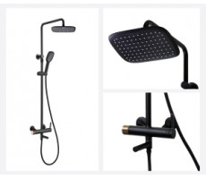 Душевая стойка АВАНГАРД 2039RGB черный розовое золото Bronze de Luxe 