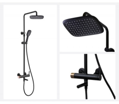 Душевая стойка АВАНГАРД 2039RGB черный розовое золото Bronze de Luxe 