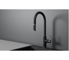 Смеситель для кухни GRANULA GR-8168, ТУРМАЛИН, С ВЫДВИЖНЫМ ИЗЛИВОМ 