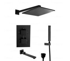 Душевой комплект с термостатом Feramolli BL716-12 (30см.), черный матовый Душевой комплект с термостатом Feramolli BL716-12 (30см.), черный матовый