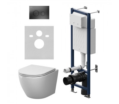 Инсталляция ErgoFit с подв есным унитазом AquaSpin 2.0 и клавишей AM.PM Like IS110138.801901 Чёрный Матовое 
