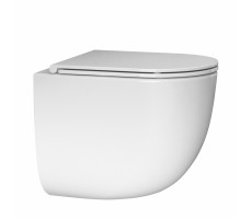 Унитаз ABBER Bequem AC1132TC подвесной белый, безободковый, смыв торнадо, с закрытым дном 