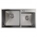 Мойка MIXLINE настольный монтаж 72х40 3,0 2-х чашева вып 3 1/2, 22см с сифоном сатин PRO 547240 сатин 