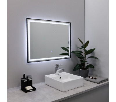 Зеркало FIXSEN с подсветкой LED прямоугольное 80х60 см черное FX-2080B 