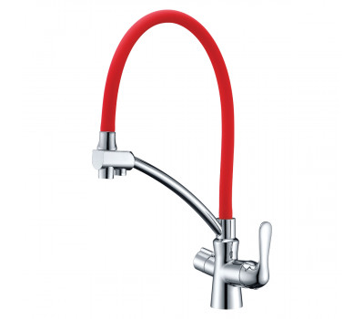 Смеситель для кухонной мойки Lemark Comfort LM3070C-Red хром | красный Смеситель для кухонной мойки Lemark Comfort LM3070C-Red хром | красный
