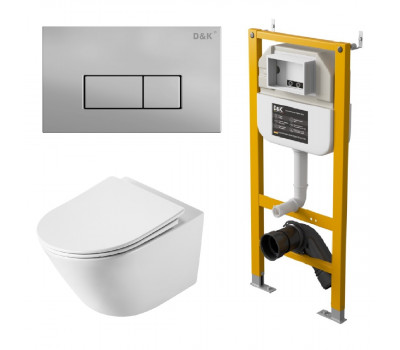 Комплект DQ унитаз DT1476516, инсталляция DI8050127, клавиша смыва DB1499002 (DS1471607) 