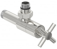 Вентиль Сунержа G 1/2" НР х G 1/2" НР угловой крест цвет-сталь (без покрытия) 00-1408-1212 
