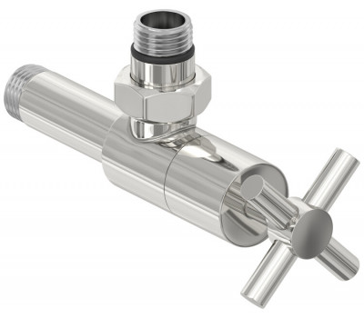 Вентиль Сунержа G 1/2" НР х G 1/2" НР угловой крест цвет-сталь (без покрытия) 00-1408-1212 