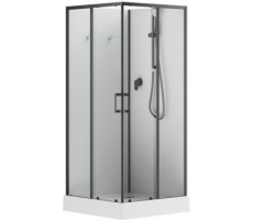 Душевая кабина Aquanet Passion EVO S Black 90x90, поддон низкий, двери раздвижные 