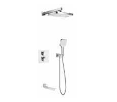 Душевая система с термостатом встраиваемая Rose R1595F, белый/хром Душевая система с термостатом встраиваемая Rose R1595F, белый/хром