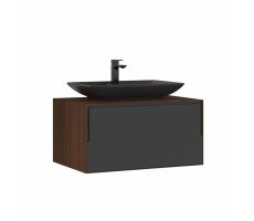 Тумба с раковиной ORKA Craft 80 подвесная, орех/антрацит 5003987 