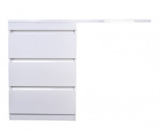 Тумба напольная Style Line Даллас 130, 3 ящ., Люкс белая, PLUS СС-00000558 