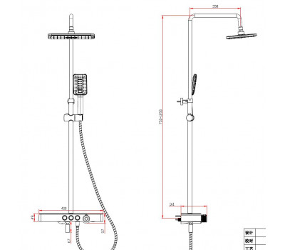 Душевая система Savol SK-H3245A хром 