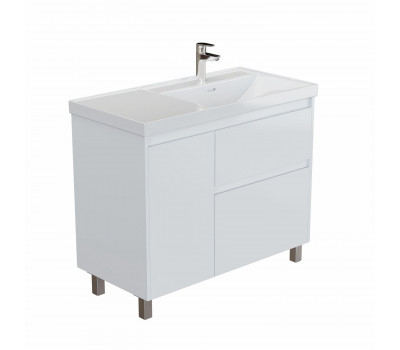 Тумба с раковиной Aquanet Nova Lite 2.0 100 R напольная цв. белый глянец 00365914 Тумба с раковиной Aquanet Nova Lite 2.0 100 R напольная цв. белый глянец 00365914